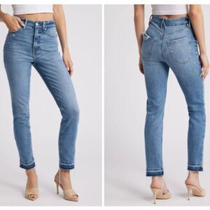 Good American Good Classic Distressed Release Hem Jeans, Size 15 (B1)